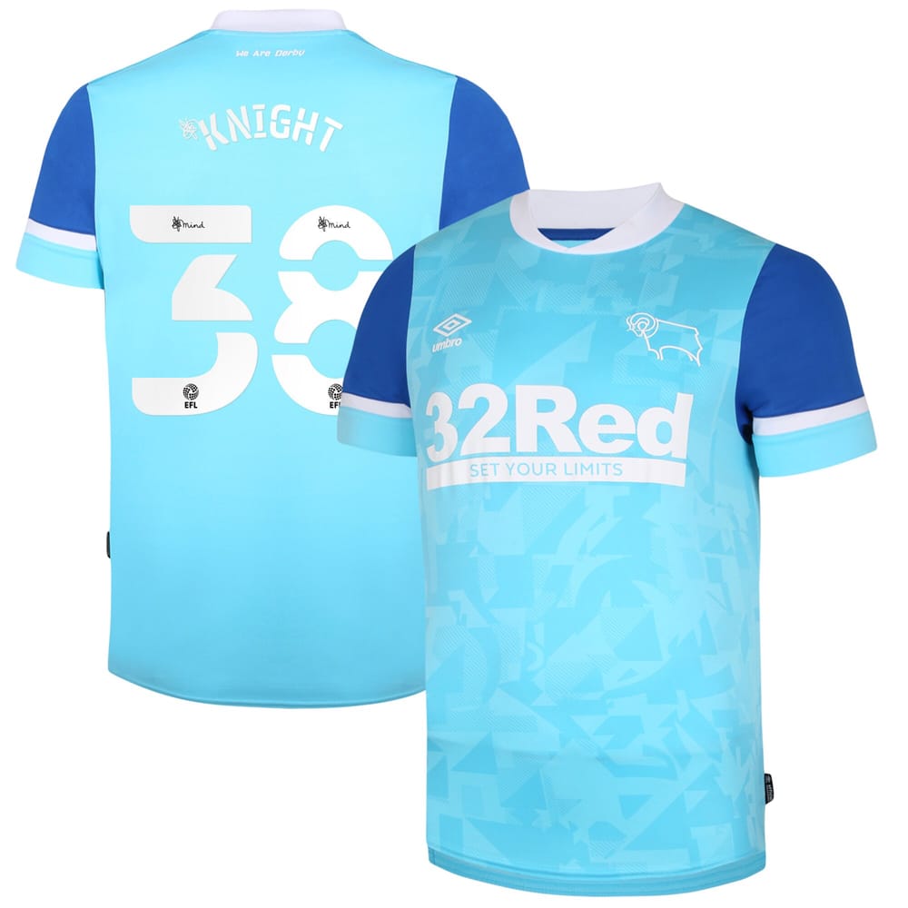 EFL League One Derby County Away Jersey Shirt 2021-22 player Knight 38 printing for Men