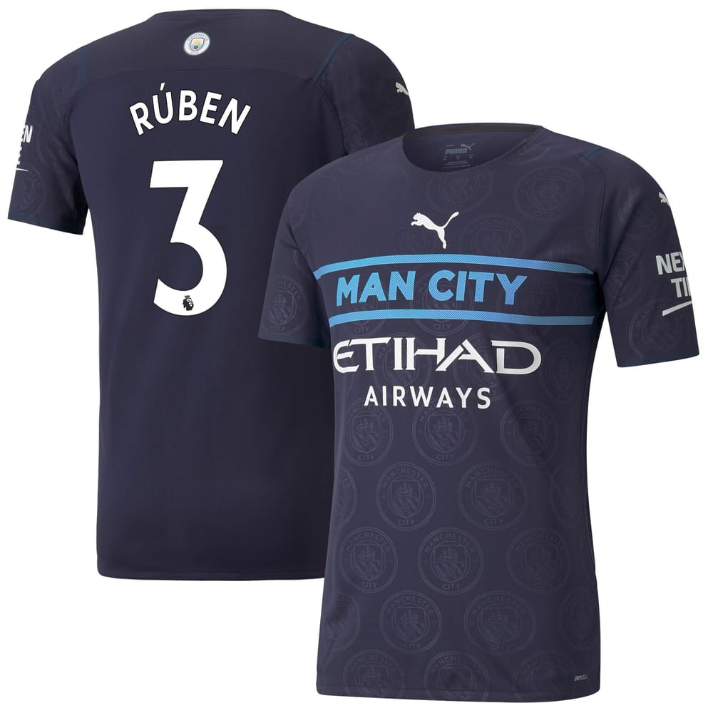 Premier League Manchester City Third Jersey Shirt 2021-22 player Rúben 3 printing for Men