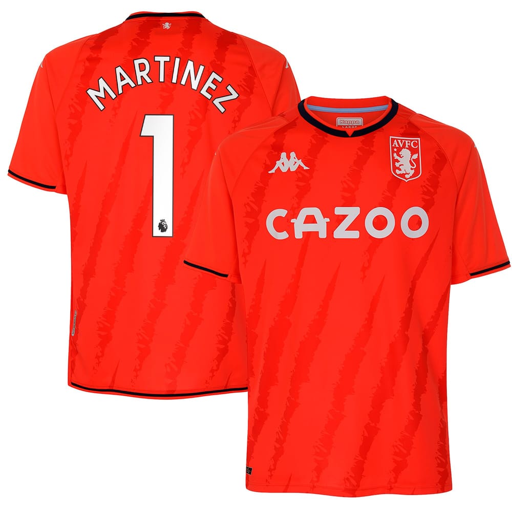 Premier League Aston Villa Third Jersey Shirt 2021-22 player Martinez 1 printing for Men
