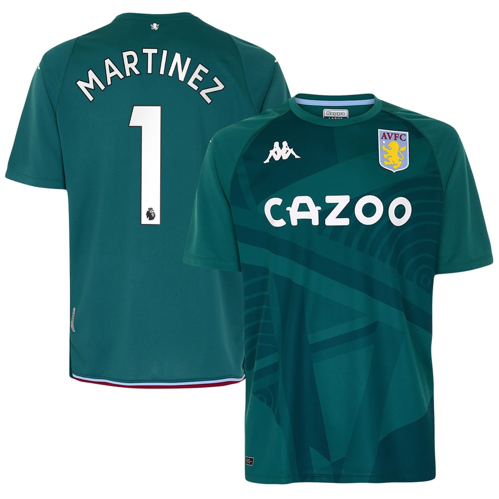 Premier League Aston Villa Away Jersey Shirt 2021-22 player Martinez 1 printing for Men