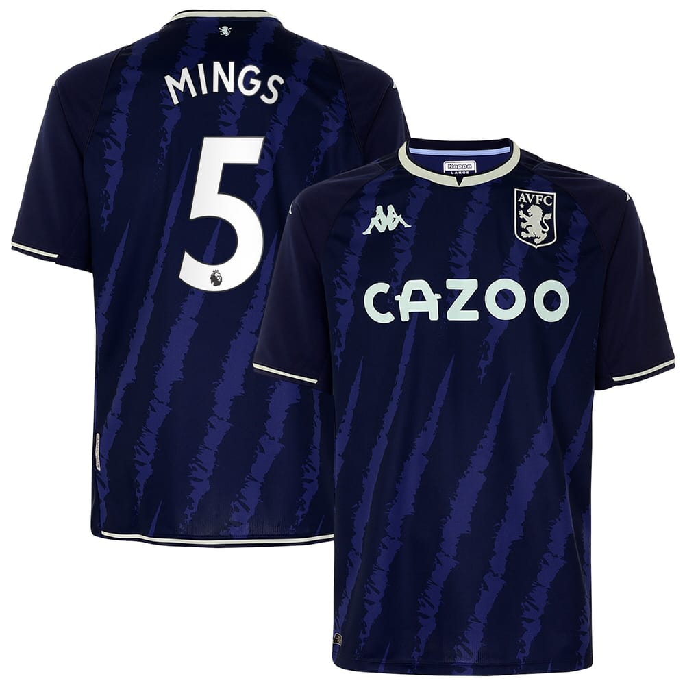 Premier League Aston Villa Third Jersey Shirt 2021-22 player Mings 5 printing for Men