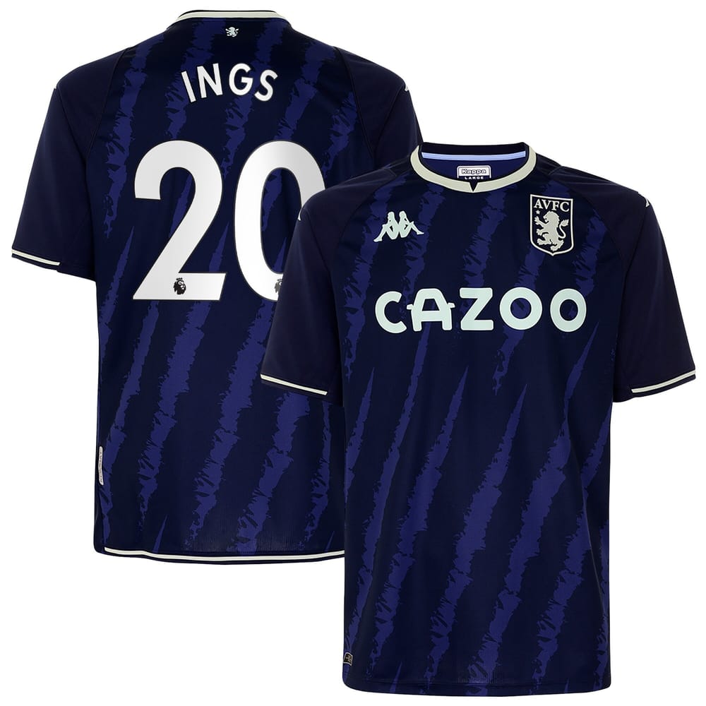 Premier League Aston Villa Third Jersey Shirt 2021-22 player Ings 20 printing for Men