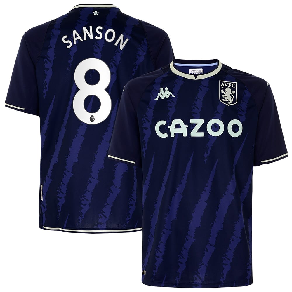 Premier League Aston Villa Third Jersey Shirt 2021-22 player Sanson 8 printing for Men