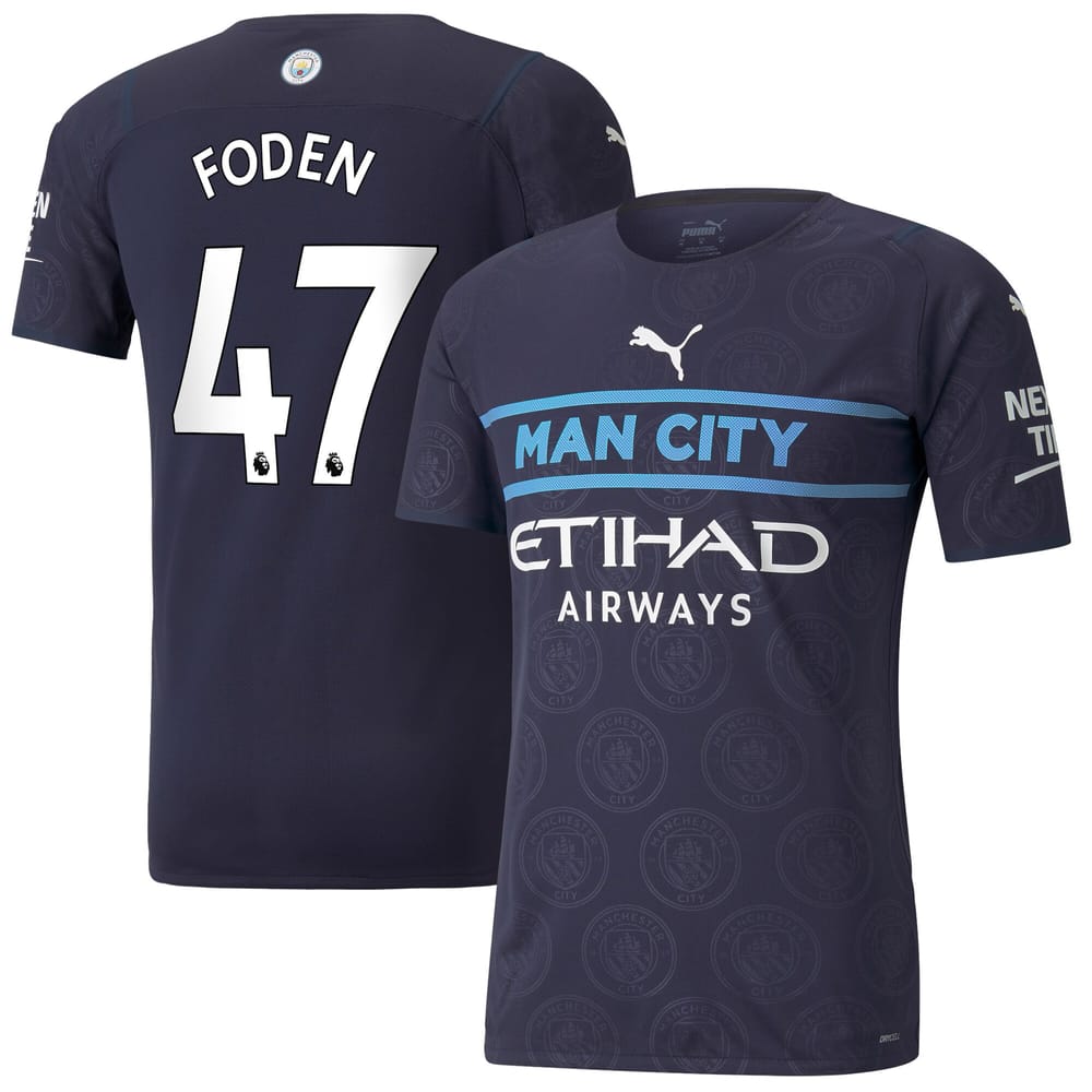 Premier League Manchester City Third Jersey Shirt 2021-22 player Foden 47 printing for Men