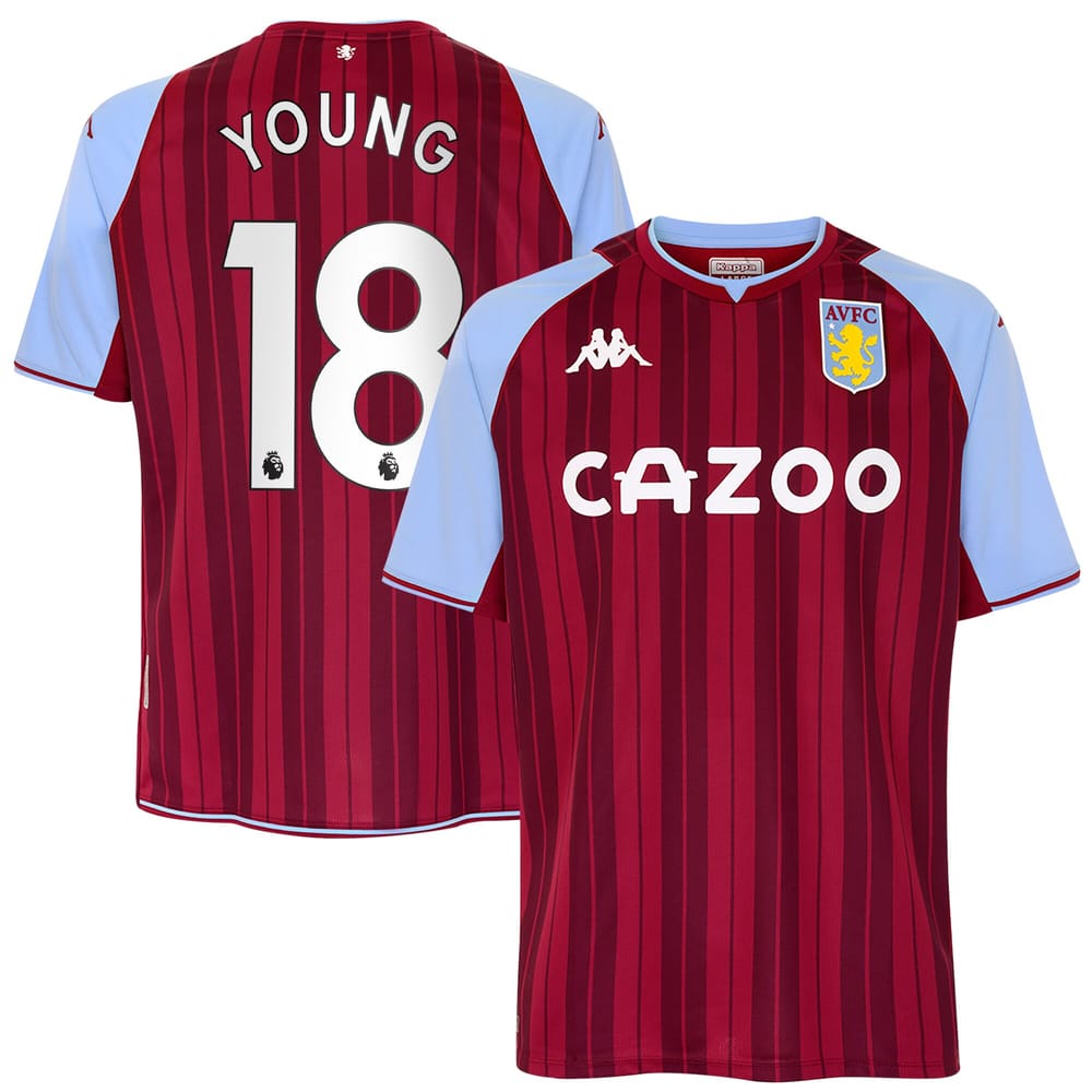 Premier League Aston Villa Home Jersey Shirt 2021-22 player Young 18 printing for Men