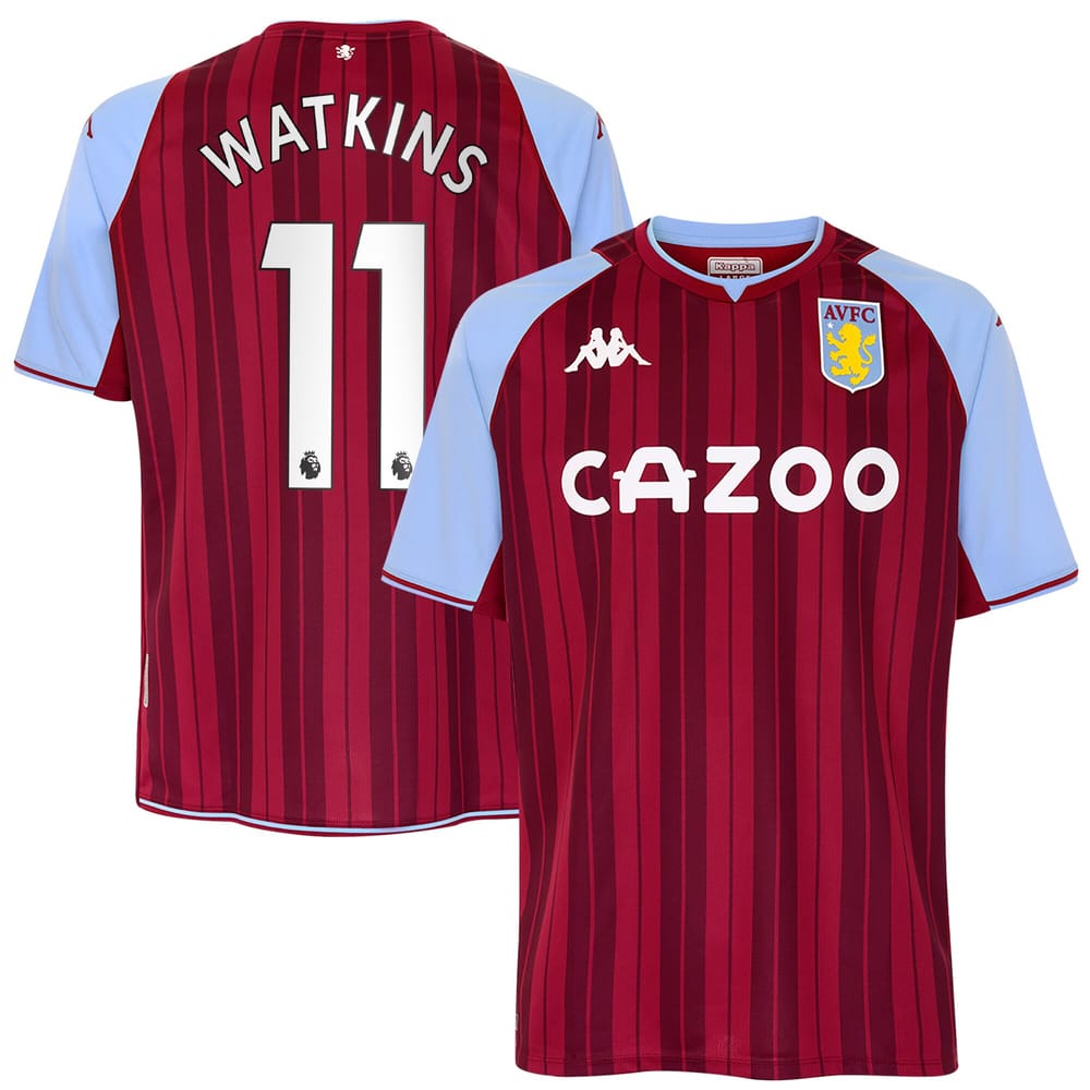 Premier League Aston Villa Home Jersey Shirt 2021-22 player Watkins 11 printing for Men