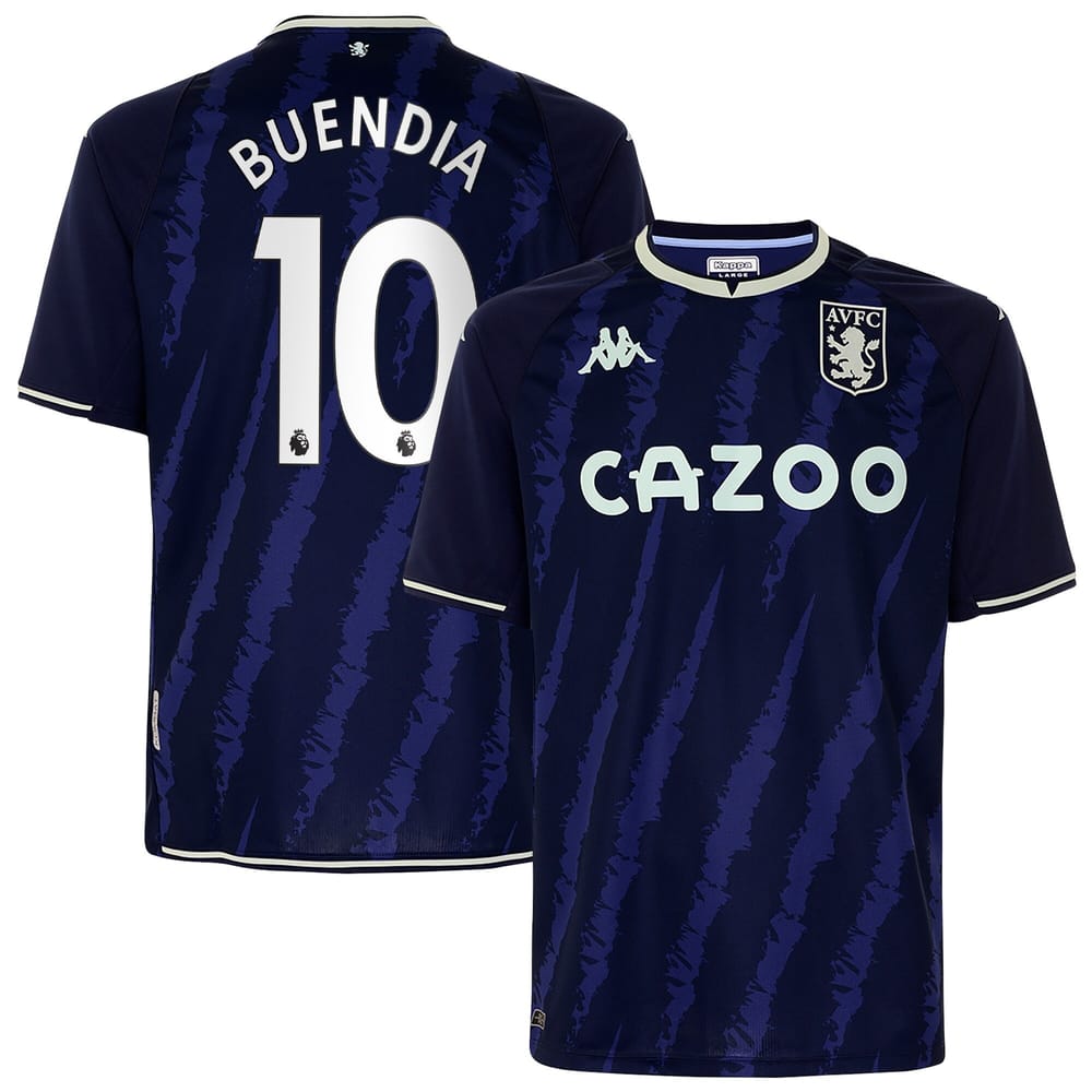 Premier League Aston Villa Third Jersey Shirt 2021-22 player Buendia 10 printing for Men