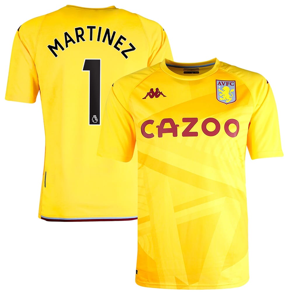 Premier League Aston Villa Home Jersey Shirt 2021-22 player Martinez 1 printing for Men