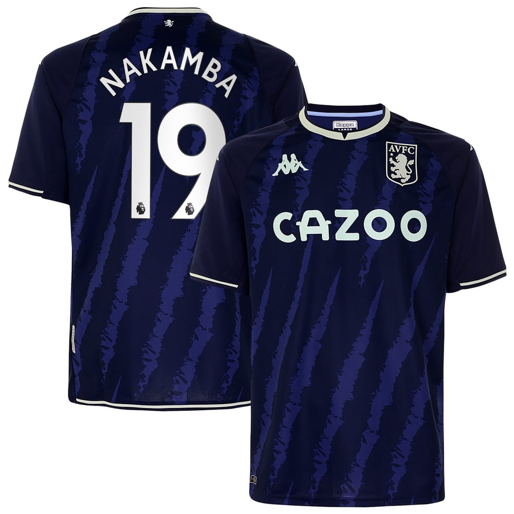 Premier League Aston Villa Third Jersey Shirt 2021-22 player Nakamba 19 printing for Men
