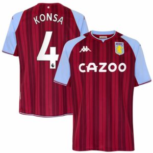 Premier League Aston Villa Home Jersey Shirt 2021-22 player Konsa 4 printing for Men