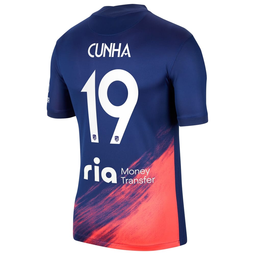 La Liga Atletico de Madrid Away Jersey Shirt 2021-22 player Cunha 19 printing for Men