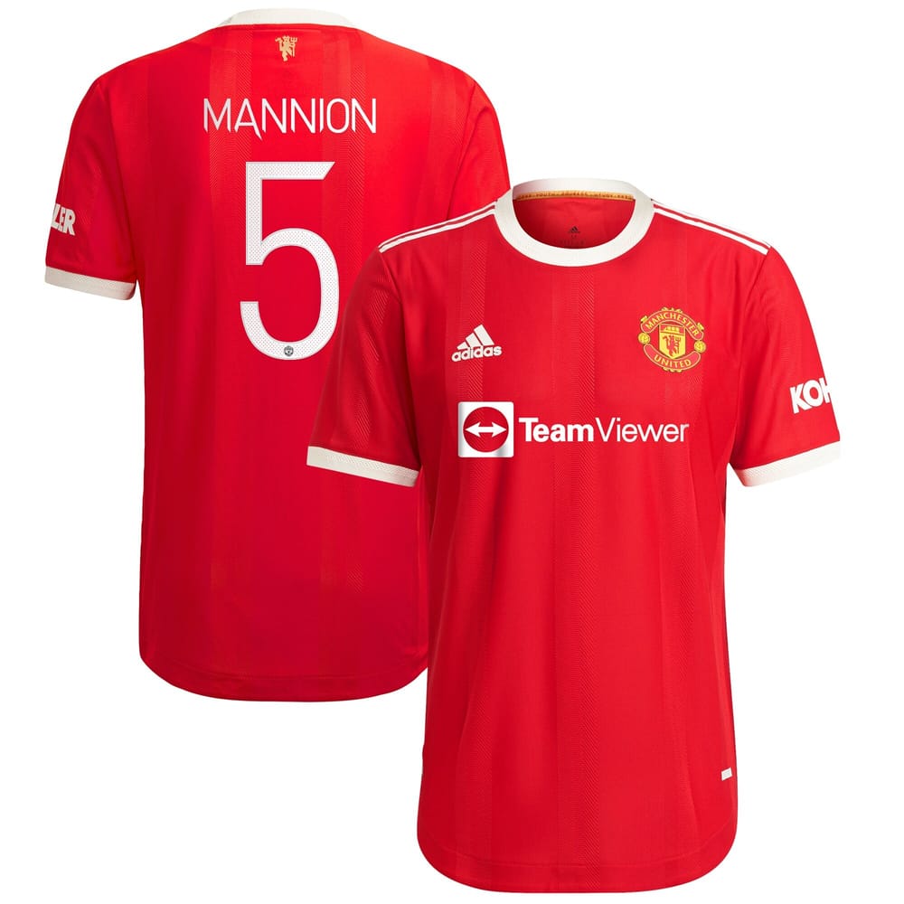 Premier League Manchester United Home Jersey Shirt 2021-22 player Mannion 5 printing for Men