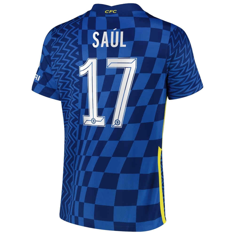 Premier League Chelsea Home Jersey Shirt 2021-22 player Saúl 17 printing for Men