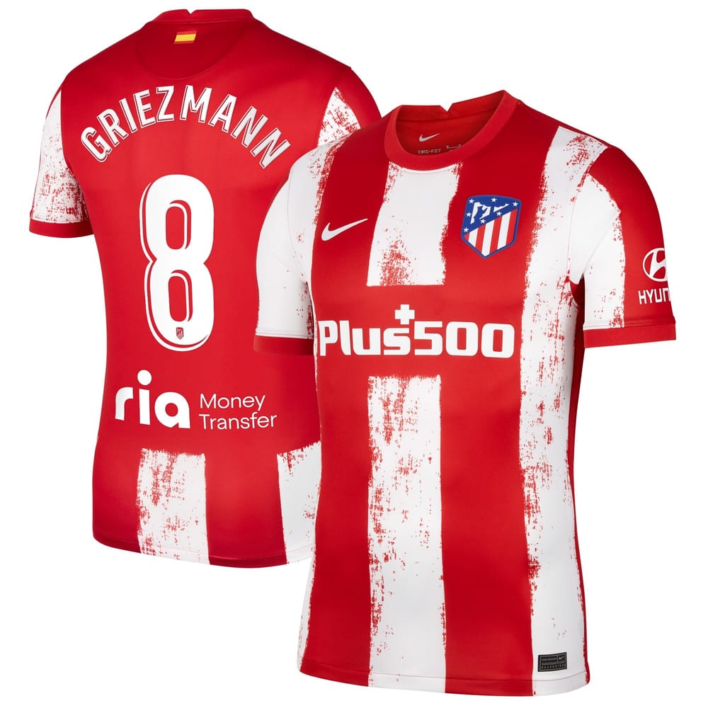 La Liga Atletico de Madrid Home Shirt 2021-22 player Griezmann 8 printing for Men