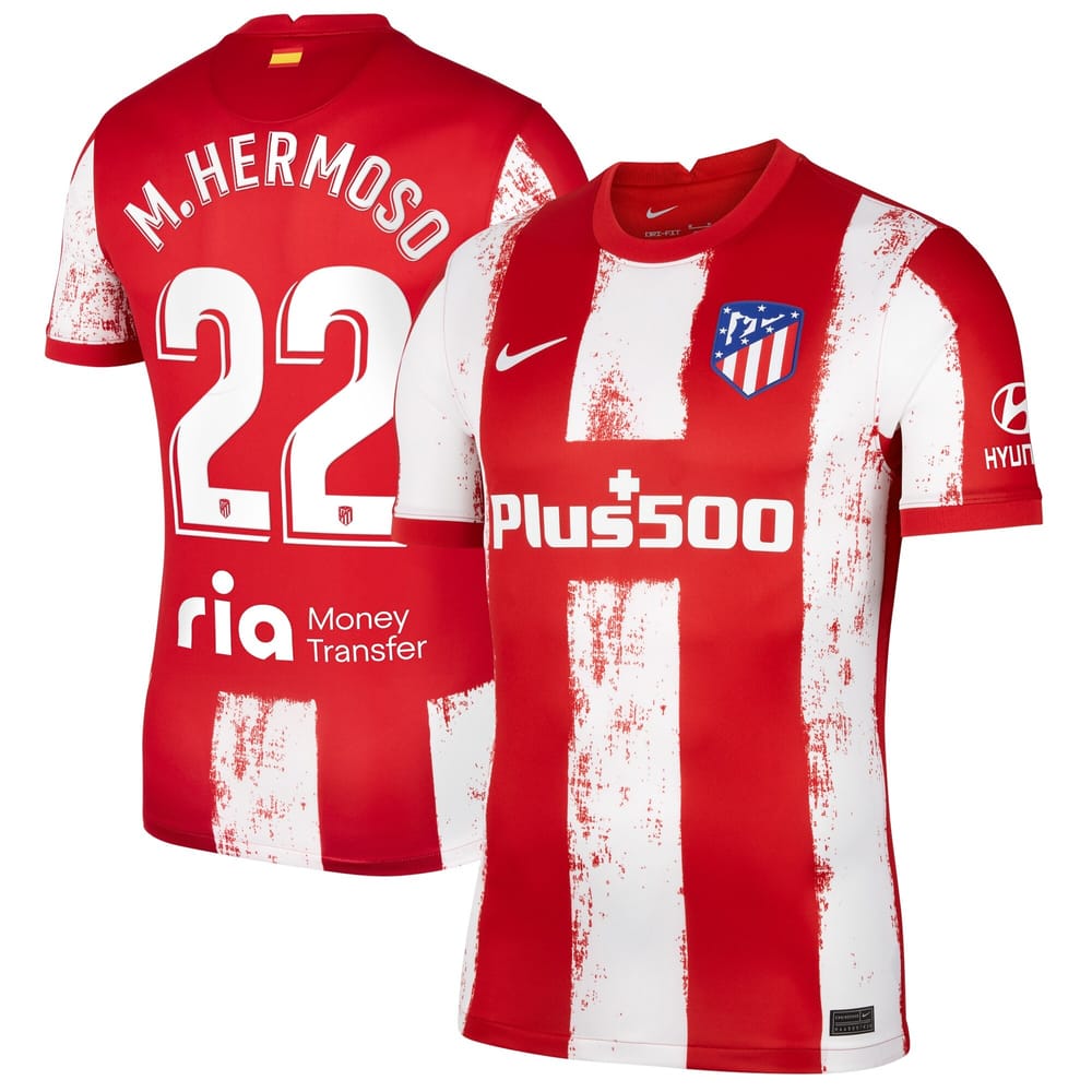 La Liga Atletico de Madrid Home Shirt 2021-22 player M.Hermoso 22 printing for Men