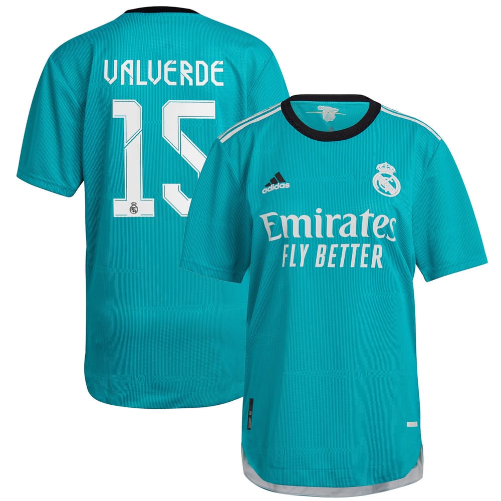 La Liga Real Madrid Third Jersey Shirt 2021-22 player Valverde 15 printing for Men