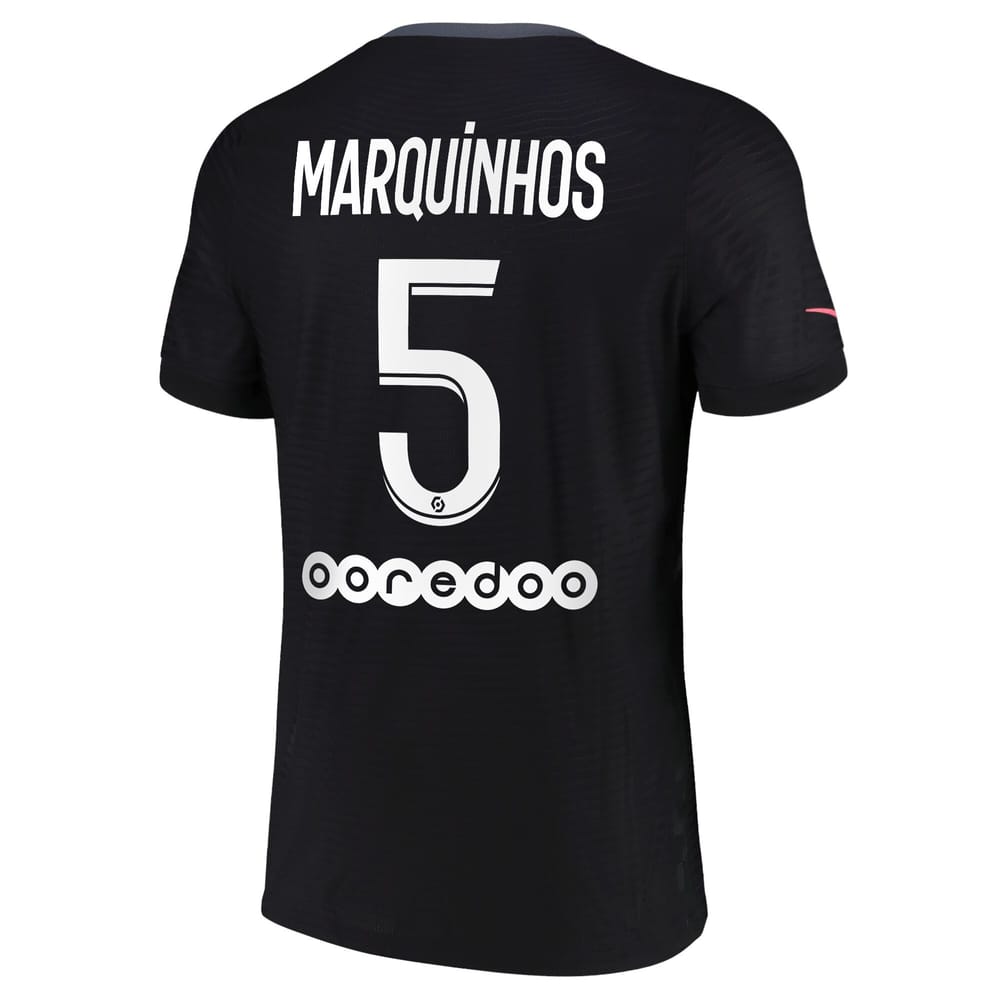 Ligue 1 Paris Saint-Germain Third Jersey Shirt 2021-22 player Marquinhos 5 printing for Men