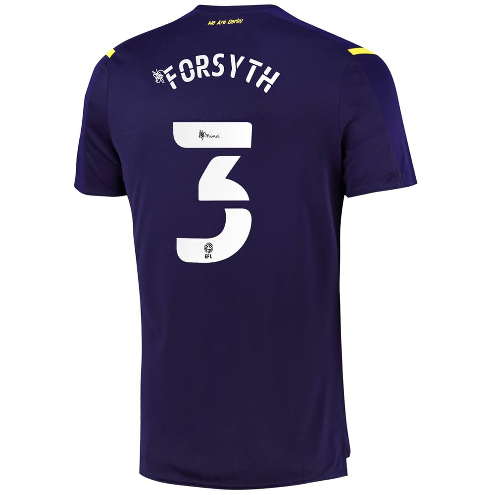 EFL League One Derby County Third Jersey Shirt 2021-22 player Forsyth 3 printing for Men
