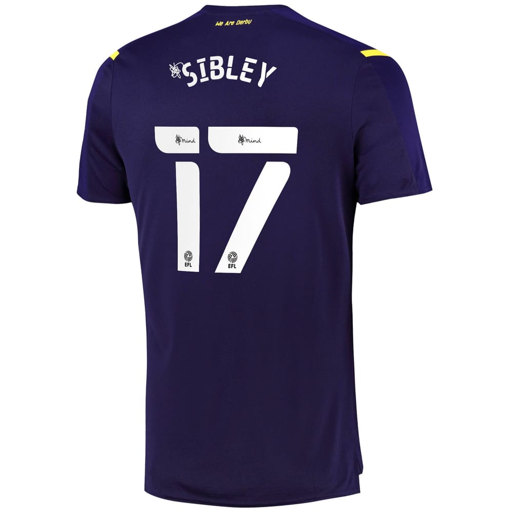 EFL League One Derby County Third Jersey Shirt 2021-22 player Sibley 17 printing for Men