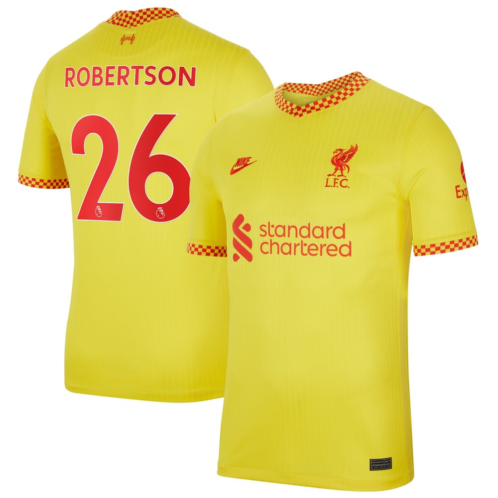 Premier League Liverpool Third Jersey Shirt 2021-22 player Robertson 26 printing for Men