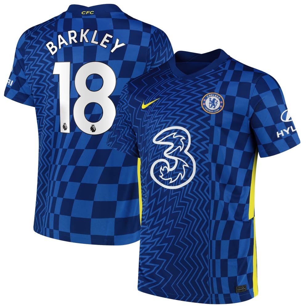 Premier League Chelsea Home Jersey Shirt 2021-22 player Barkley 18 printing for Men