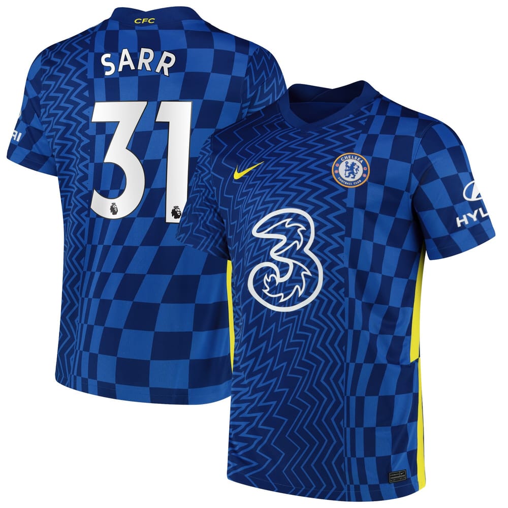 Premier League Chelsea Home Jersey Shirt 2021-22 player Sarr 31 printing for Men