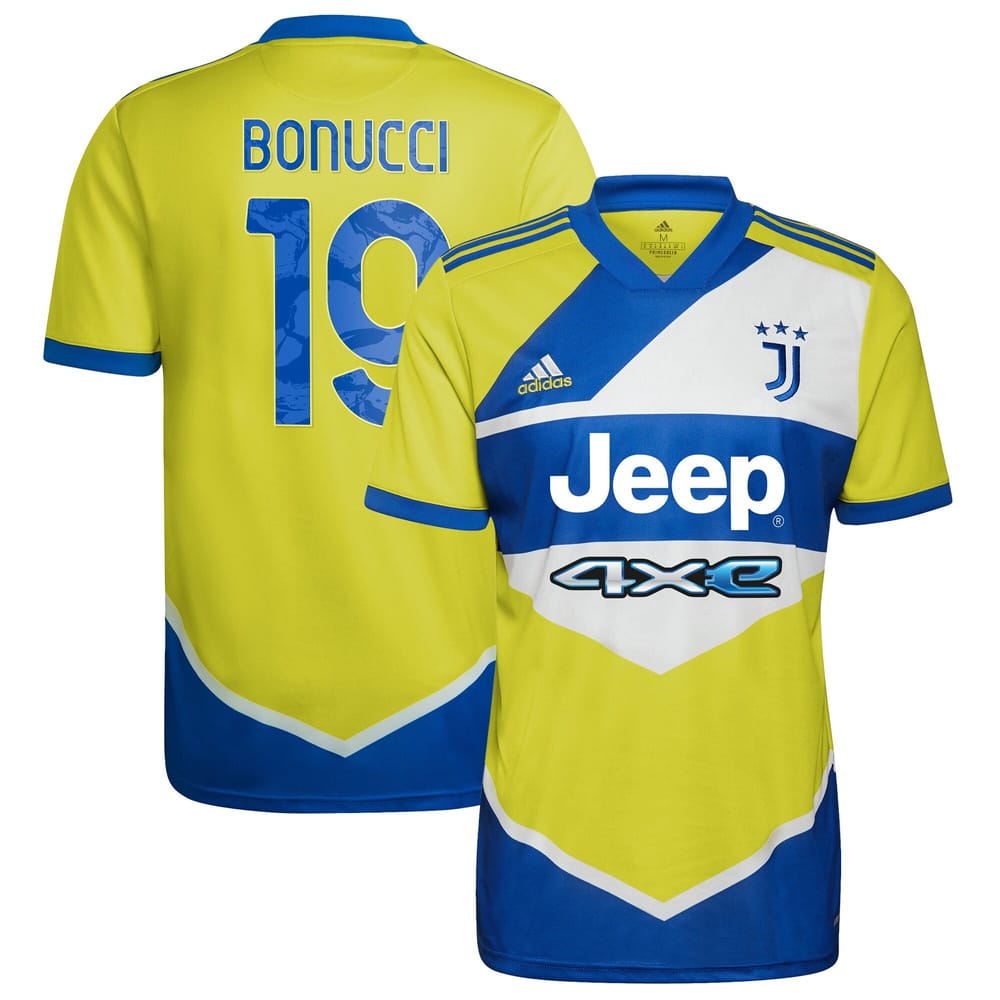 Serie A Juventus Third Jersey Shirt 2021-22 player Bonucci 19 printing for Men