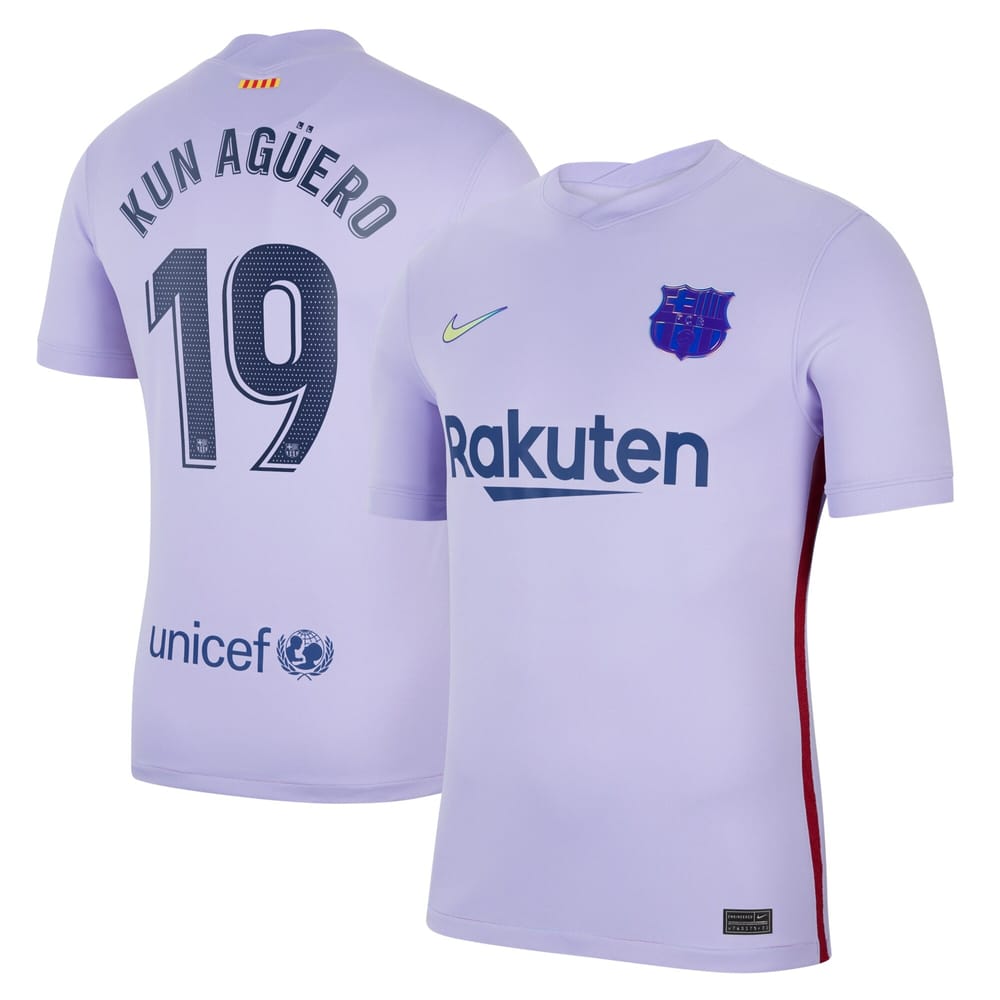 La Liga Barcelona Away Jersey Shirt 2021-22 player Kun Aguero 19 printing for Men