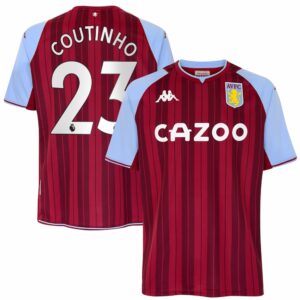 Premier League Aston Villa Home Jersey Shirt 2021-22 player Coutinho 23 printing for Men