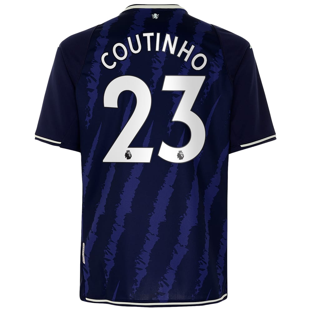 Premier League Aston Villa Third Jersey Shirt 2021-22 player Coutinho 23 printing for Men
