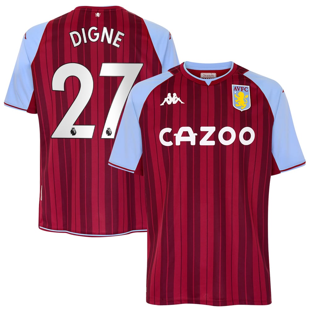 Premier League Aston Villa Home Jersey Shirt 2021-22 player Digne 27 printing for Men