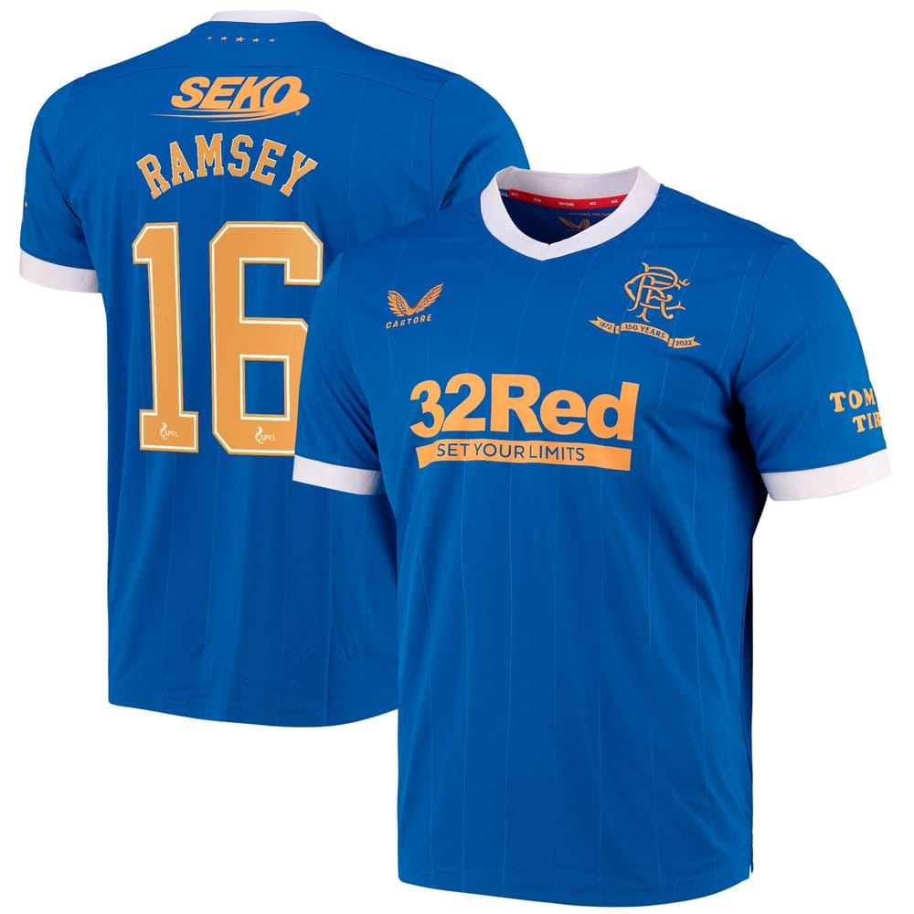 Scottish Premiership Rangers FC Home Jersey Shirt 2021-22 for Men