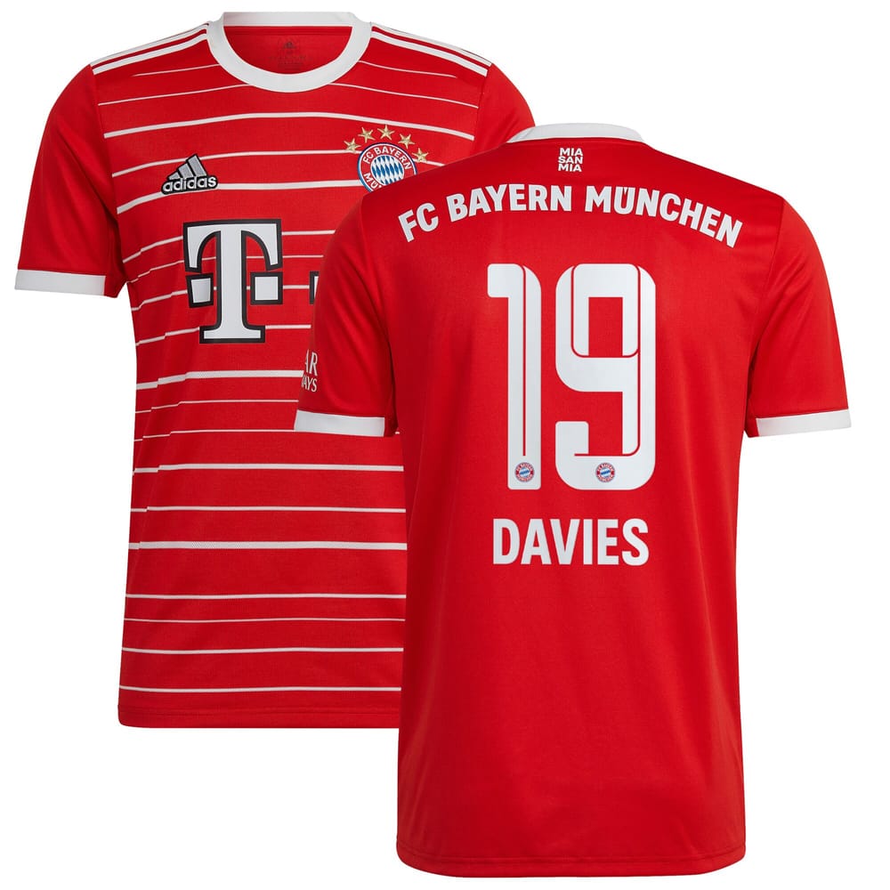 Bundesliga Bayern Munich Home Jersey Shirt 2022-23 player Davies 19 printing for Men