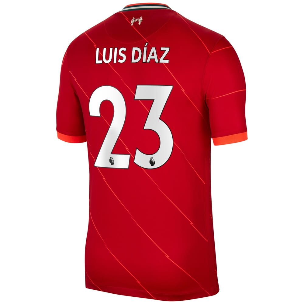 Premier League Liverpool Home Jersey Shirt 2021-22 player Luis Díaz 23 printing for Men