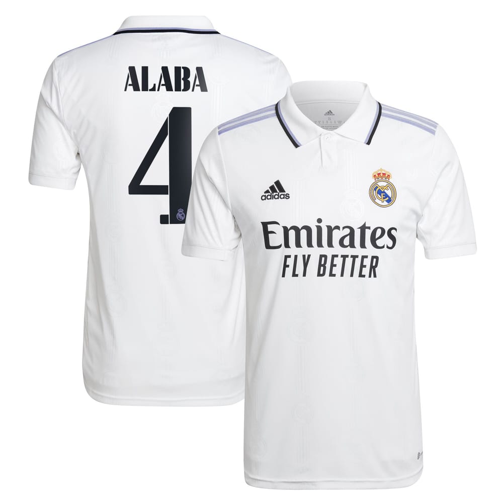 La Liga Real Madrid Home Jersey Shirt 2022-23 player Alaba 4 printing for Men