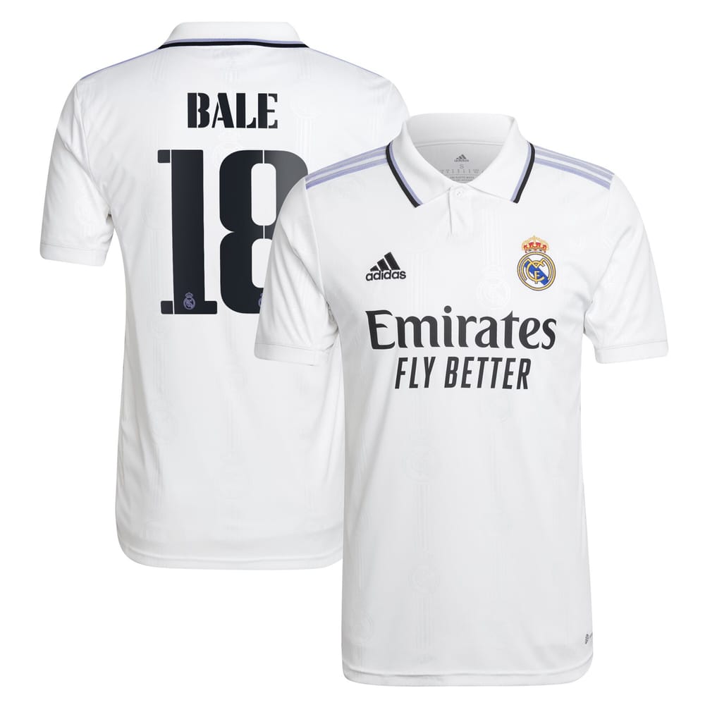 La Liga Real Madrid Home Jersey Shirt 2022-23 player Bale 18 printing for Men