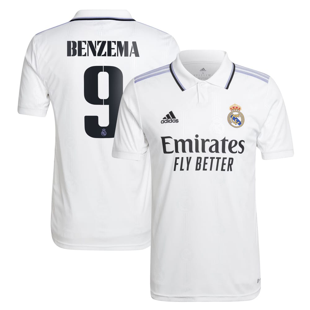 La Liga Real Madrid Home Jersey Shirt 2022-23 player Benzema 9 printing for Men