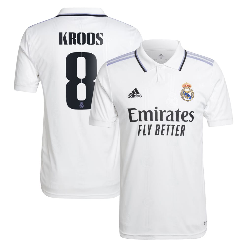La Liga Real Madrid Home Jersey Shirt 2022-23 player Kroos 8 printing for Men