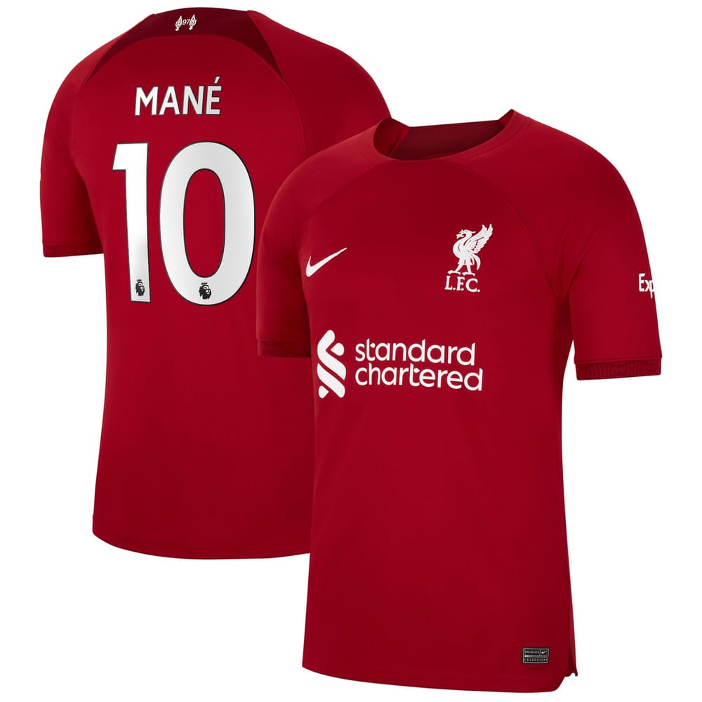 Premier League Liverpool Home Jersey Shirt 2022-23 player Mané 10 printing for Men