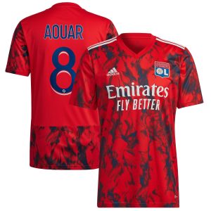 Olympique Lyon Away Shirt 2022-23 with Aouar 8 printing