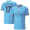 Premier League Manchester City Home Jersey Shirt 2022-23 player De Bruyne 17 printing for Men