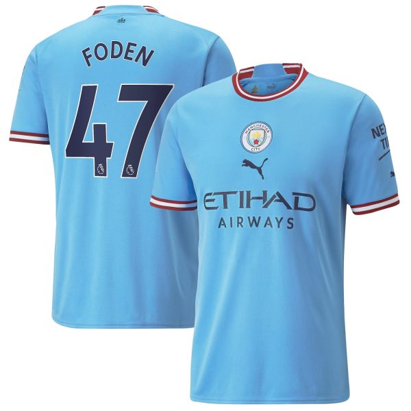 Premier League Manchester City Home Jersey Shirt 2022-23 player Foden 47 printing for Men