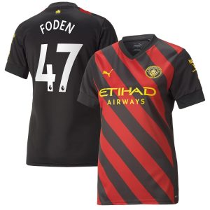 Manchester City Away Shirt 2022-23 - Womens with Foden 47 printing