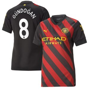 Manchester City Away Shirt 2022-23 - Womens with Gündogan 8 printing