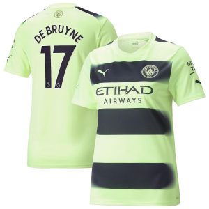Manchester City Third Shirt 2022-23 - Womens with De Bruyne 17 printing