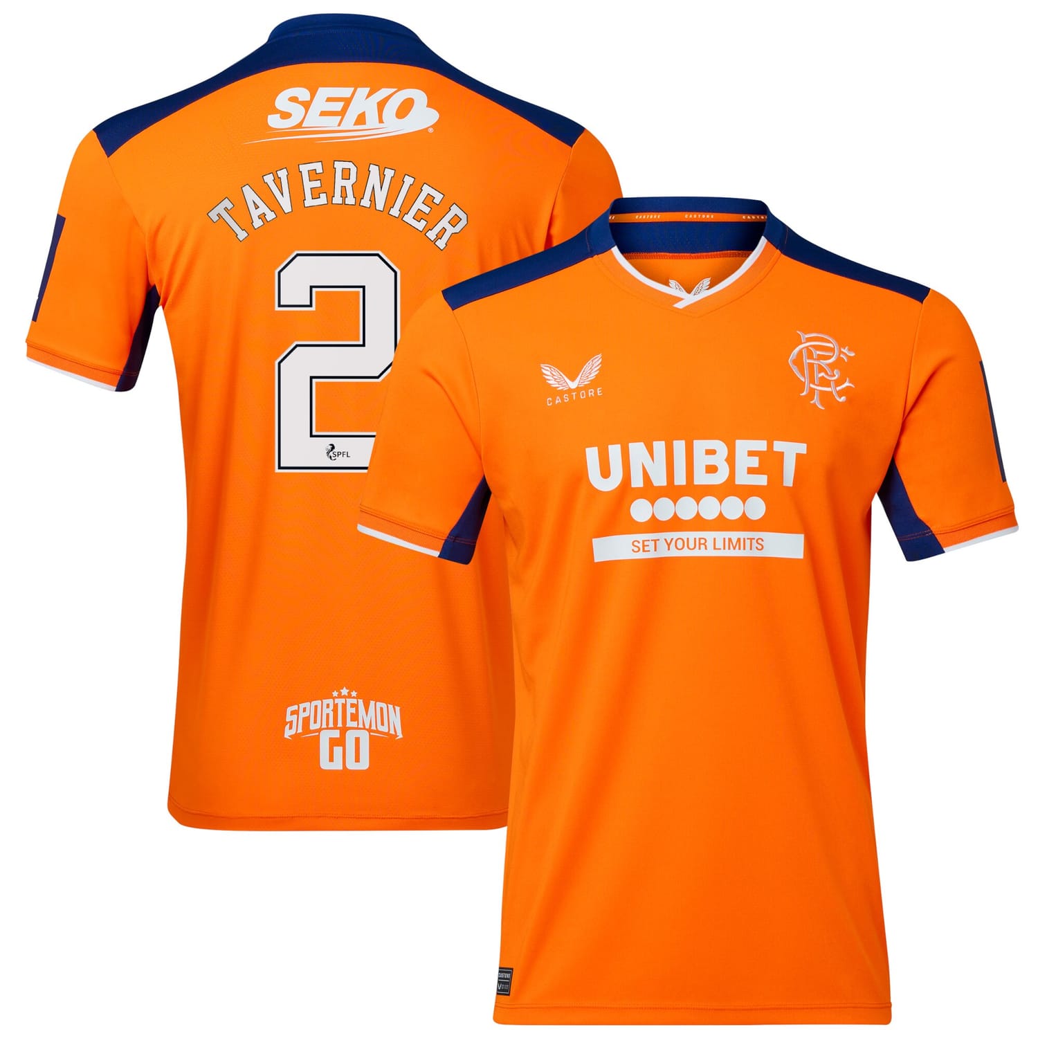 Scottish Premiership Rangers FC Third Jersey Shirt 2022-23 player Tavernier 2 printing for Men