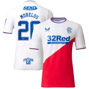 Glasgow Rangers Away Shirt 2022-23 with Morelos 20 printing