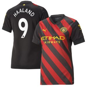 Manchester City Away Shirt 2022-23 - Womens with Haaland 9 printing