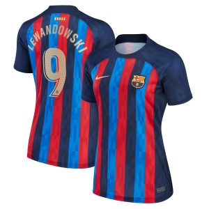 Barcelona Home Shirt 2022-23 - Womens with Lewandowski 9 printing
