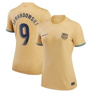 Barcelona Away Shirt 2022-23 - Womens with Lewandowski 9 printing